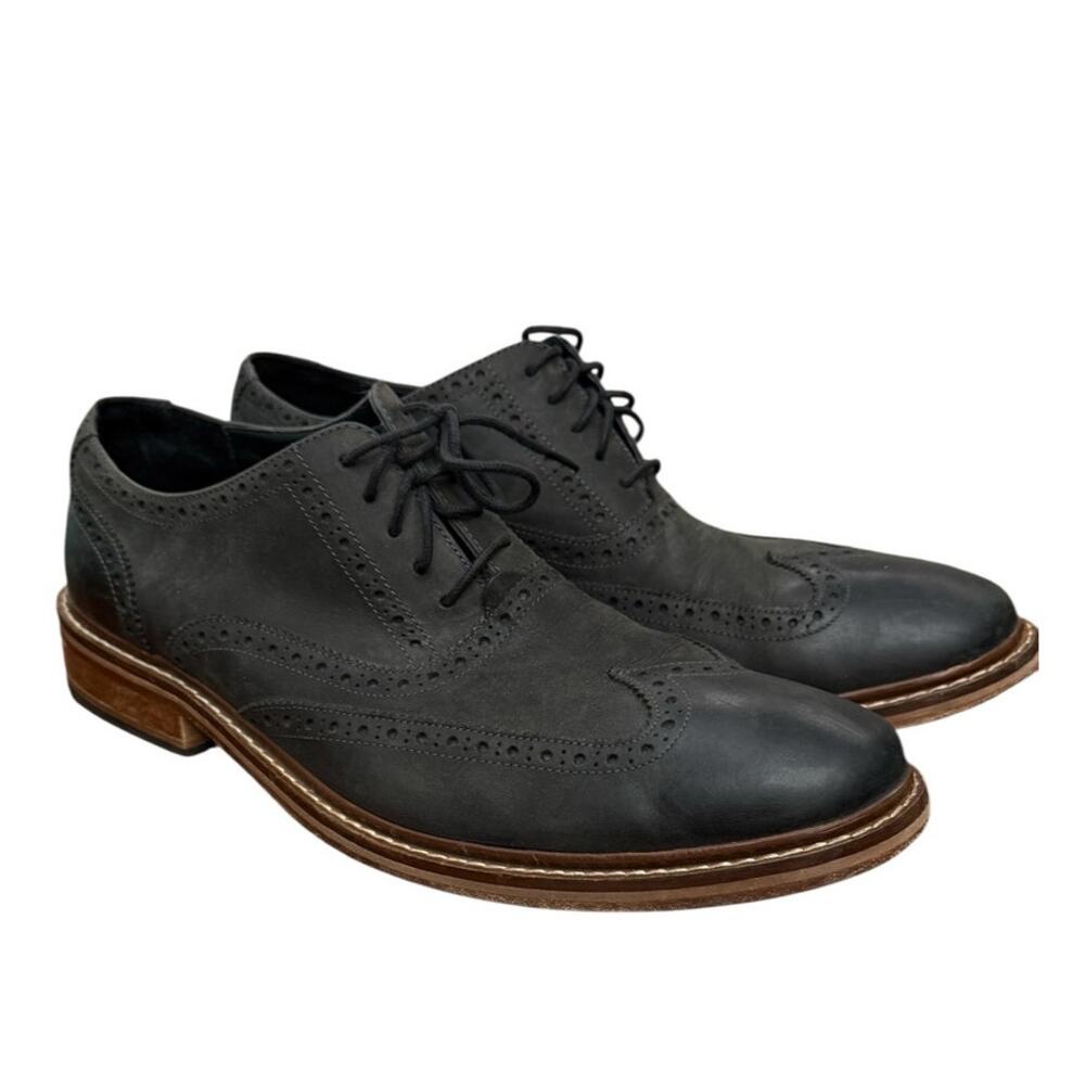 Cole Haan Men’s Colton Black Leather Wingtip Oxford Dress Shoes Size 12 Brogue